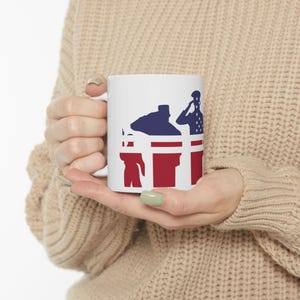Patriotic Ceramic Mug, Veteran Appreciation Gift, Coffee Cup for Memorial Day, 11oz 15oz, American Flag Design, Military Tribute