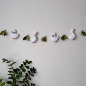 Handgemachte Gänsegirlande - Frühling Dekor.Frühlingsgirlande - Gänse Dekor.Pastell Girlande - Urlaub Mantel Dekor.Frühlingsdekoration