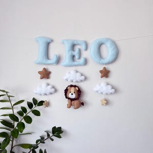 Custom Felt Name Banner: Safari Nursery Decor, Lion Garland
