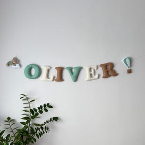 Custom Felt Name Banner: Bear Nursery Decor, Personalized Garland