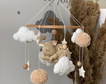 Dragon Baby Mobile: Handmade Felt Nursery Decor