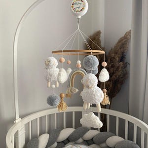 Baby Neutral Mobile,Mobile Sheep,Crib Mobile,Newborn Gift,Nursery Mobile,Baby Mobile.Sweet Sheep Nursery Mobile - Gender Neutral