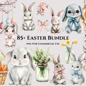 Easter clipart, bunny clip art, happy easter png, easter bunny bundle clipart, flirty easter png, spring clip art, sublimation design