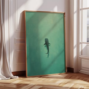 Whale Shark Picture - Minimalist Wall Art - Teal - Ocean Lover - Beach Bum - Beach House Decor - Digital Download png - Gift