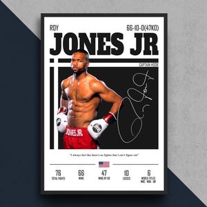 Roy Jones Jr. - Captain Hook *Digital poster* 5 High Resolution Files for All Frame Sizes * Boxing Wall Art * Instant Download