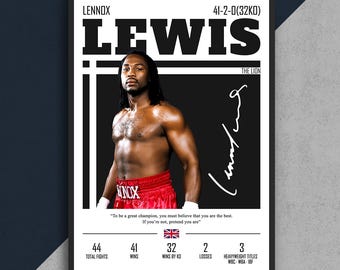 Lennox Lewis Poster - The Lion Boxing Print *Digital poster* 5 High Resolution Files for All Frame Sizes * Boxing Wall Art*Instant Download