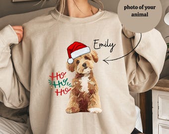 Personalized Photo Pet Christmas Shirt, Custom Name Face Shirt, Custom Dog Shirt, Cat Face Christmas Shirt,Dog Lover Gift, Christmas Gift