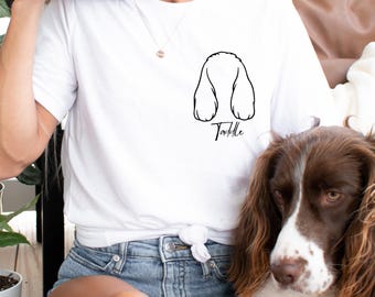 Camiseta personalizada para perro, camiseta personalizada con orejas de perro y nombre, camiseta personalizada para mamá de perro, camiseta personalizada con nombre de perro, regalo para amantes de las mascotas, regalo para mamá de perro