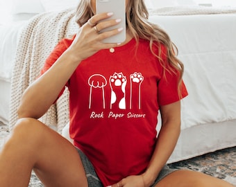 Rock Paper Scissors Shirt, Funny Cat Paw Shirt, Cat Owner Sweater, Pet Lover, Gift for Cat Mom, Cat Paws Shirts, Unisex Shirt for Cat Lover