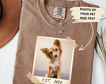 Benutzerdefinierte Haustier Foto Shirt, Komfort Farben Shirt, benutzerdefinierte Hund Katze Shirt, personalisierte Haustier Shirt, Retro Vintage Haustier Foto Shirt, Haustier-Liebhaber-Geschenk, Geschenke