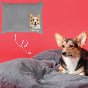 Personalized Dog Bed, Custom Dog Bed,Pet Bed Using Pet Name,Pet Bed With Dog Photo , Dog Accessories,Unique Dog Bed, Dog Pillow,Dog Portrait