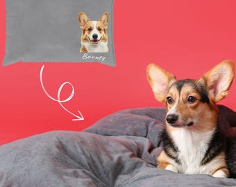 Personalized Dog Bed, Custom Dog Bed,Pet Bed Using Pet Name,Pet Bed With Dog Photo , Dog Accessories,Unique Dog Bed, Dog Pillow,Dog Portrait