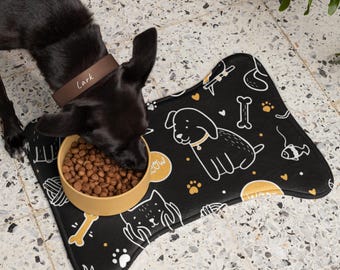 Gepersonaliseerde hondenvoermat, aangepast huisdiercadeau, hondenvoermat, voor puppycadeau, aangepast hondencadeau, kattencadeau, gepersonaliseerde kattenmat, voerbakmatten aangepast