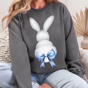 Coquette Bow Bunny Ears Shirt,Cute Bunny Sweatshirt,Rabbit Tee,Happy Easter DayGift, Easter Rabbit Shirt,Cute Easter Shirt,Easter Sweatshirt