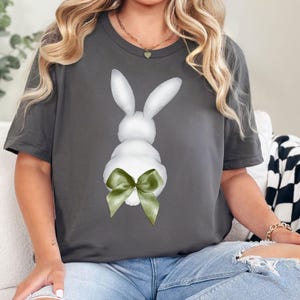Coquette Bow Bunny Ears Shirt,Cute Bunny Sweatshirt,Rabbit Tee,Happy Easter DayGift, Easter Rabbit Shirt,Cute Easter Shirt,Easter Sweatshirt
