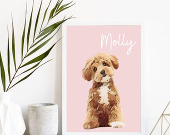 Custom Pet Portraits Using Pet Photo,Personalized Digital Dog Portraits,Cat Portraits,Custom Dog Portraits,Custom Pet Art,Pet Drawing Poster