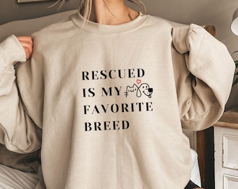 Gerettet ist meine Lieblingsrasse Shirt, Hundeliebhaber Shirt, Hundemama Geschenk, Hundemama T-Shirt, Geschenk für Hundeliebhaber, Hundeshirt, Haustier Liebhaber T-Shirt, Haustier Besitzer Geschenk