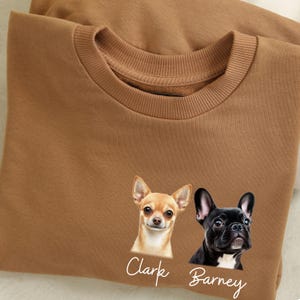 Custom Dog Mom Sweatshirt, Dog Mom Shirt, Personalized Dog Shirt, Gift for Mom,Custom Dog Portrait, Personalized Pet Face and Pet name Shirt