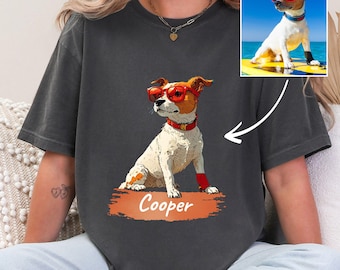 Benutzerdefinierte Haustier-Foto-Shirt, Komfort Farben Shirt, benutzerdefinierte Hund Katze Shirt, personalisierte Haustier Shirt, einzigartiges Geschenk für Tierliebhaber, Haustier-Liebhaber-Geschenk, Geschenke