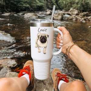 Custom Dog Photo Tumbler, Custom Dog Tumbler, Personalized Cup, Pet Photo Mug, Custom Travel Mug,Custom Cat Tumbler,Tumbler With Handle 40oz