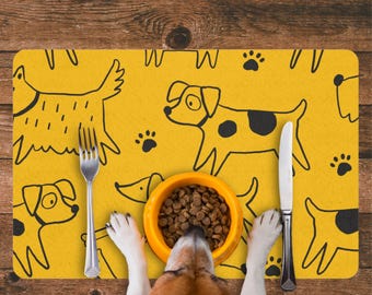 Gepersonaliseerde hondenvoermat, aangepast huisdiercadeau, hondenvoermat, voor puppycadeau, aangepast hondencadeau, kattencadeau, gepersonaliseerde kattenmat, voerbakmatten aangepast