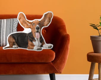 Custom 3D Pet Pillow from Photo, Personalized Dog/Cat Shaped Throw Pillow, Pet Memorial Gift, Personalized Pillow, Dog Gift, Pet Lover Gift