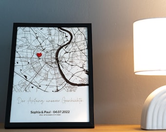 Mapa de madera personalizado: mapa de ciudad personalizado, decoración de pared e idea de regalo