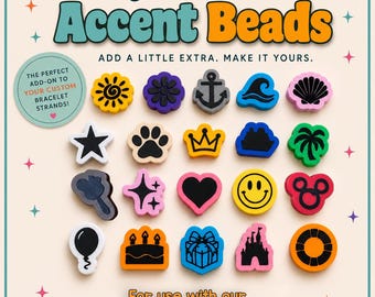 Oversized Friendship Bracelet Accent Beads | Add-On Charms | Decorative Spacer Beads | Personalized Strand Accessories