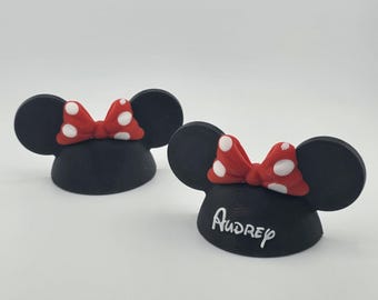 Minnie Hat Magnet - Disney Cruise Magnet - Personalized Stateroom Door Decoration, Fish Extender Gift, or Fridge Accessory - 3D Printed