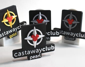 Castaway Club Magnets - Pearl / Platinum / Gold / Silver - Perfect for Disney Cruise Stateroom Doors, Fish Extender Gifts, or Fridge