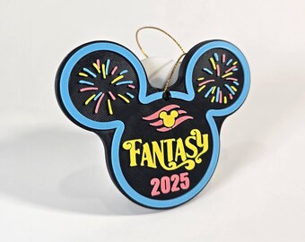 Retro Synthwave Ornament - Disney Cruise Gift - Personalized Christmas Tree Decoration, Fish Extender Gift, or Personal Keepsake -3D Printed