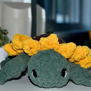Crochet Sunflower Sea Turtle | Handmade Amigurumi Plushie