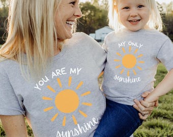 You Are My Sunshine T-Shirts, Cute Graphic Tee, Summer Shirt, Gift for Mom, Matching Shirts, Casual Everyday Wear, Mom & Me Top, Grandma Top