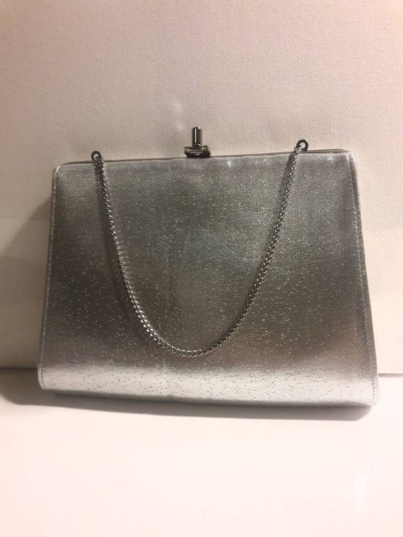 silver evening bag