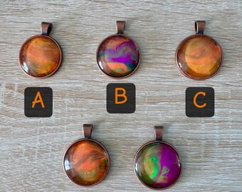 Hangers van acrylgegoten ronde legering (Vibrant Collection).