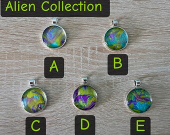 Hangers van acrylgegoten ronde legering (collectie Alien)