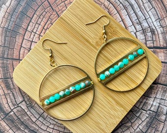 Ringoorbellen met kralen (groot)