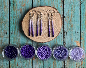 Paarse ombré kralen hoofdspeldoorbellen