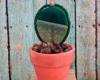 Potplant met kralen (op mini cactusvijg geïnspireerde potcactus)