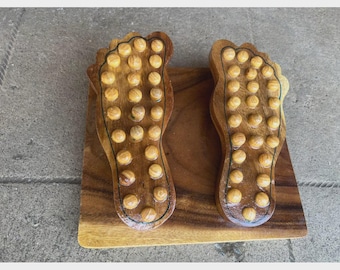 Foot Massage Pedestal with Springs – Acupressure Reflexology Tool, Stress Relief Foot Massager, Wooden Spring Platform
