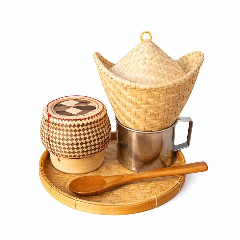 Steam Rice Small Tray 7-inch Sticky Rice Steaming Set – Complete Set of 6 Pieces for ...