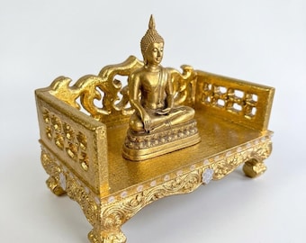 Buddha Statue Base, Wooden Buddha Display Stand, Buddhist Altar Base, Meditation Decor, Prayer Shrine Stand, Natural Wood Decor