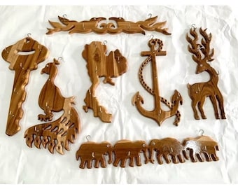 Animal-Shaped Key Holder for Wall | Cute Wooden Animal Key Rack | Entryway Organizer | Rustic Home Decor | Unique Housewarming Gift Idea