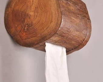 Wooden Toilet Paper Holder, Toilet Paper Dispenser, Toilet Roll Holder, Handmade Wooden Toilet Roll Holder, Bathroom, Interior Decoration
