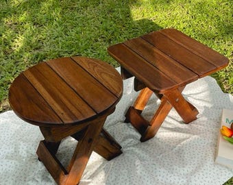 Sedia pieghevole in legno di teak / Teak massello, portatile e durevole / Seduta in legno per interni ed esterni / Sedia pieghevole da giardino / Sedia bassa