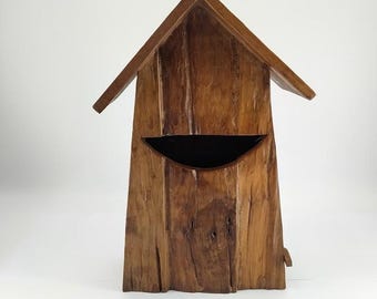 Handgemaakte teakhouten brievenbus voor buiten | Rustieke weerbestendige houten brievenbus | Duurzame brievenbus voor veranda, tuin of voortuin