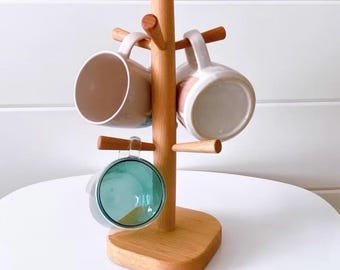 Portabicchieri in legno, porta tazze da caffè, porta tazze da caffè rustico, porta tazze rustico, porta tazze, porta tazze per cucina da bancone