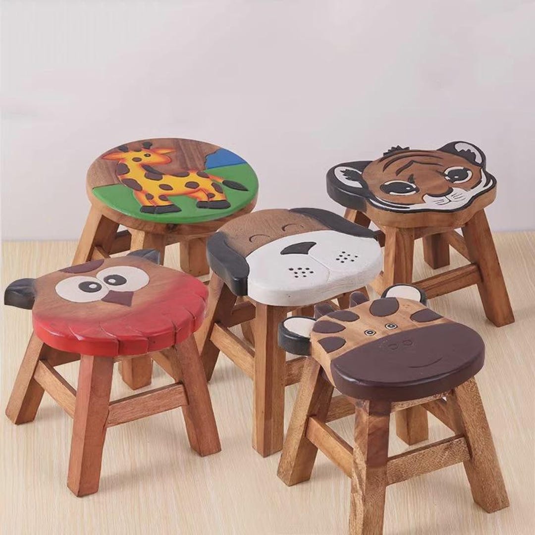 Children's Chair 25 Cm | Wooden Animal Design Kids Chair | Wooden ...