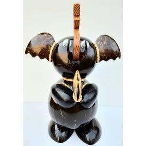 Coconut shell Piggy Bank Elephant, Wooden Piggy Bank, Rare Collection, Adult Display Child’s Piggy Bank, Wooden Piggy Bank, Handmade bank
