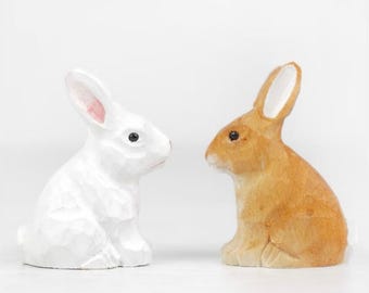 Carved wooden rabbit | Wooden rabbit figurine | Christmas and Holiday Gift | Detailed Rustic | Home Decor | Wooden toys | Easter day